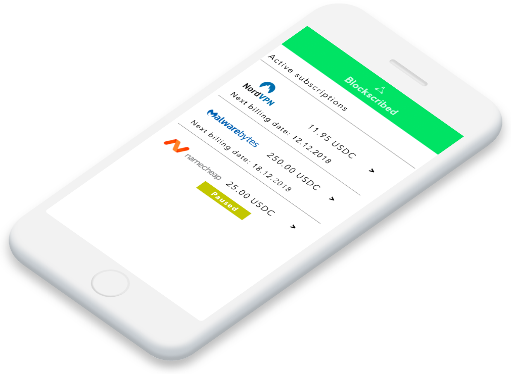 Blockchain Subscriptions on Phone